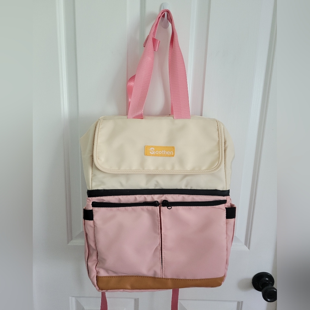 Scothen Pink Cream Double Decker Waterproof Leak Proof Insulated Cooler Backpack
